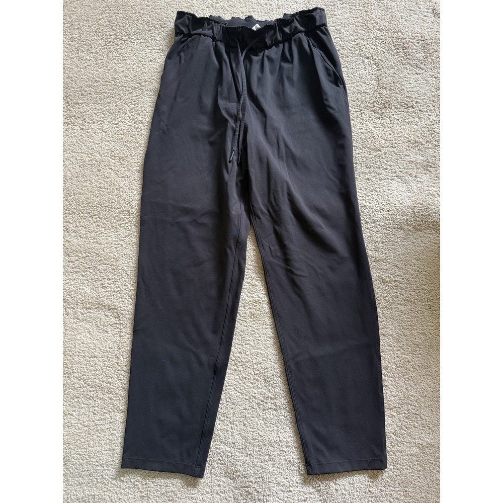 Lululemon Black Keep Moving Pants High Rise Gathered Waist Band Size 8